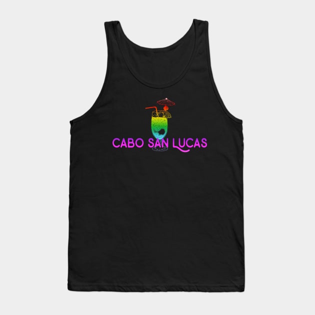 Cabo San Lucas Mexico Tropical Drink Party Girls Vacation Souvenir Tank Top by Pine Hill Goods